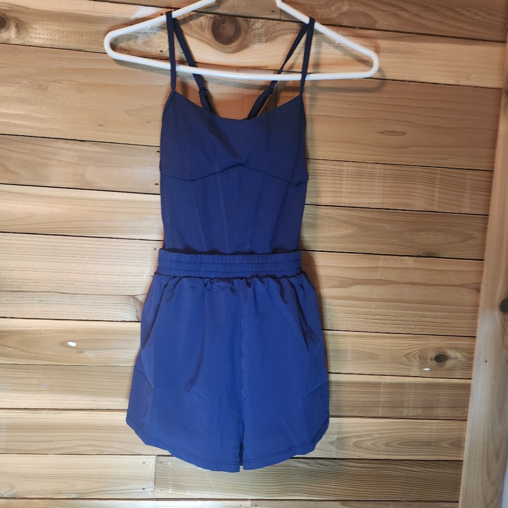 Victoria's Secret Pink Blue Spaghetti Strap Romper